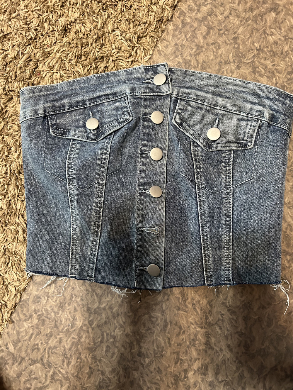 Dazy Denim Button-Up Mini Skirt Size M